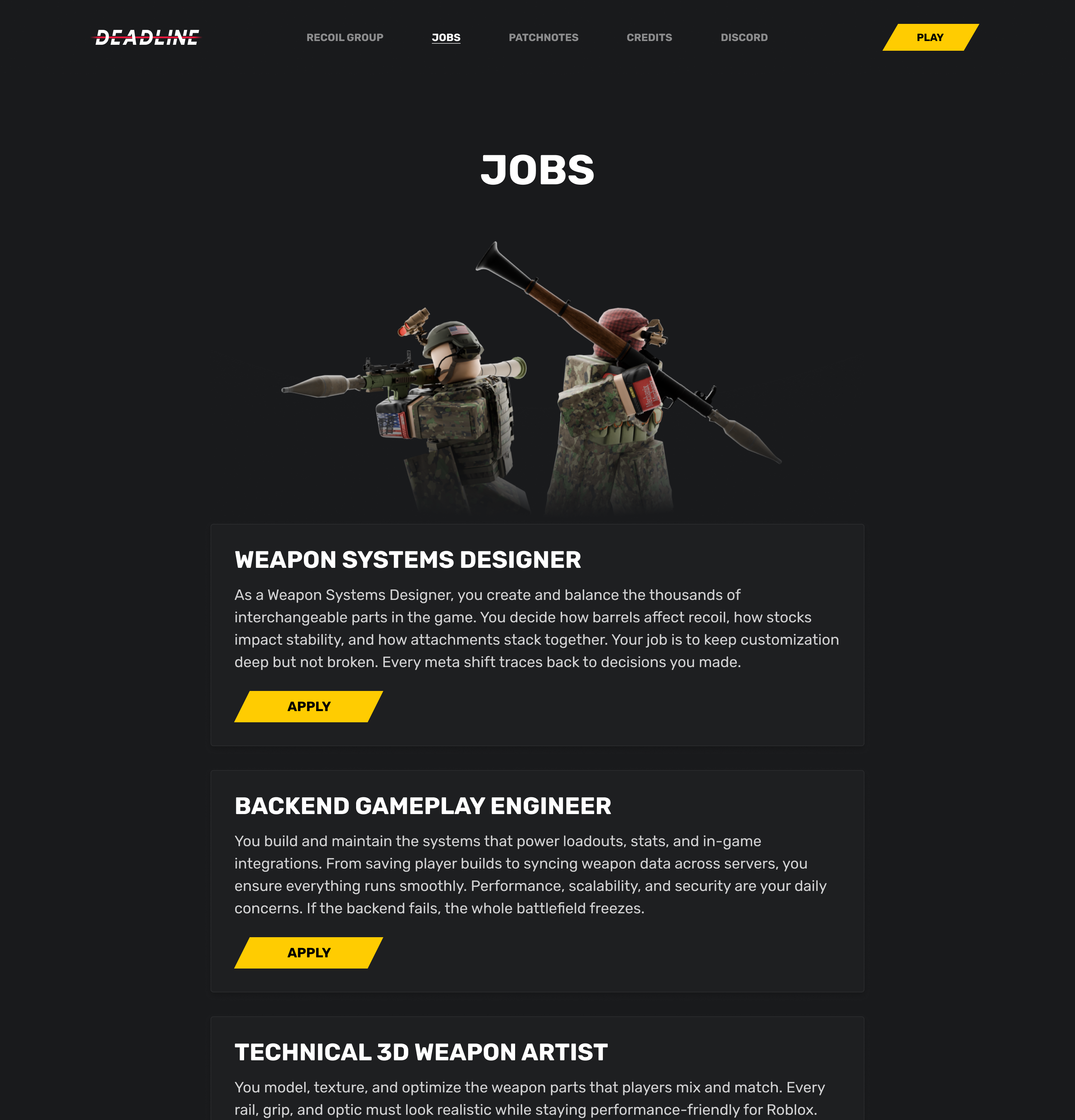 Deadline website job board