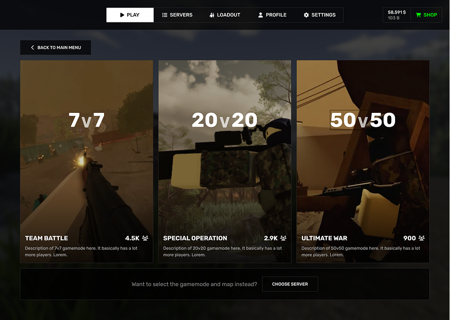 Deadline gamemode picker