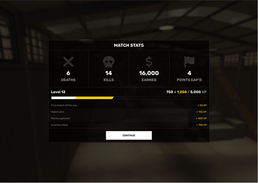 Deadline match stats screen