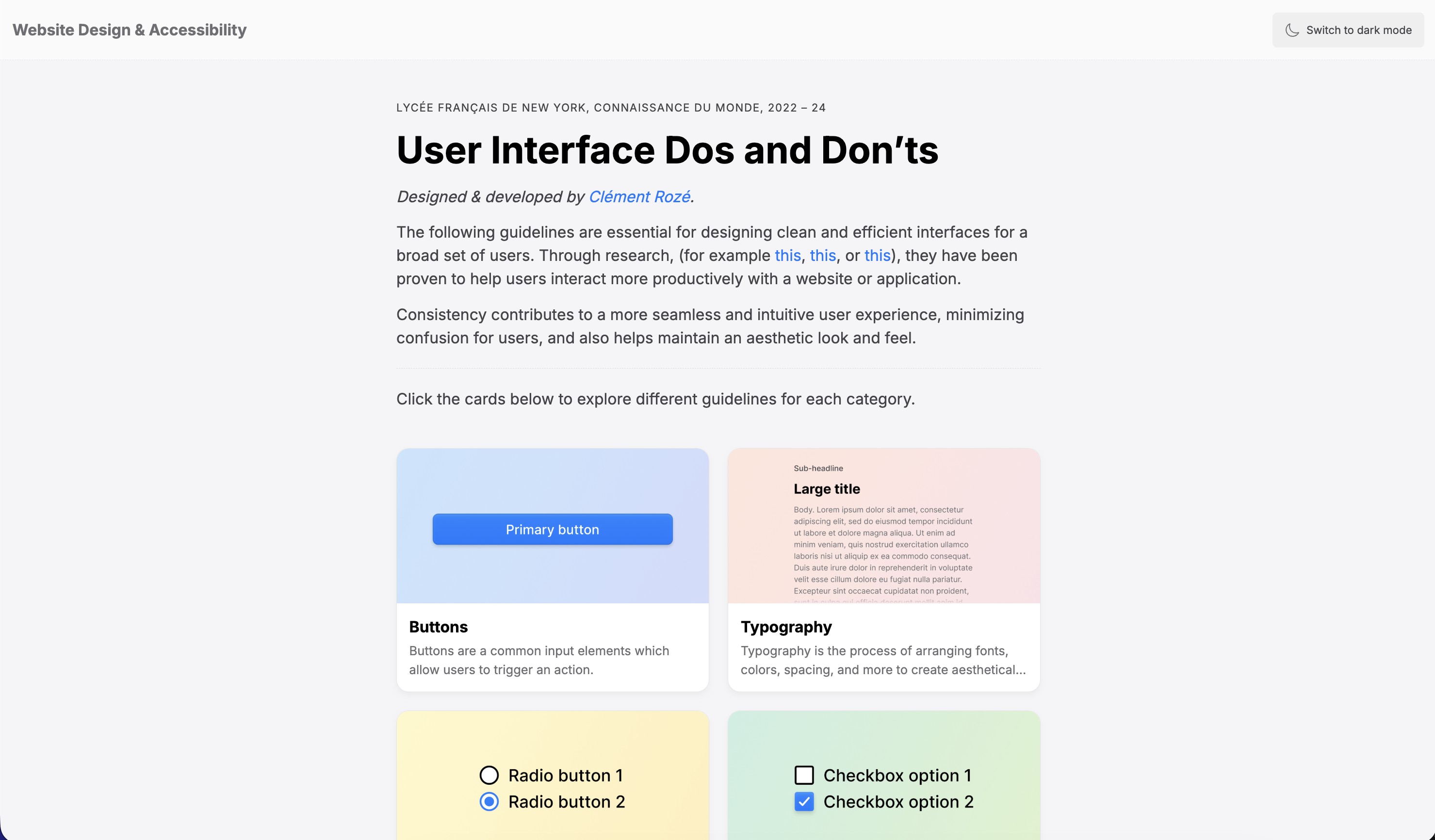 User Interfaces Do's and Don'ts