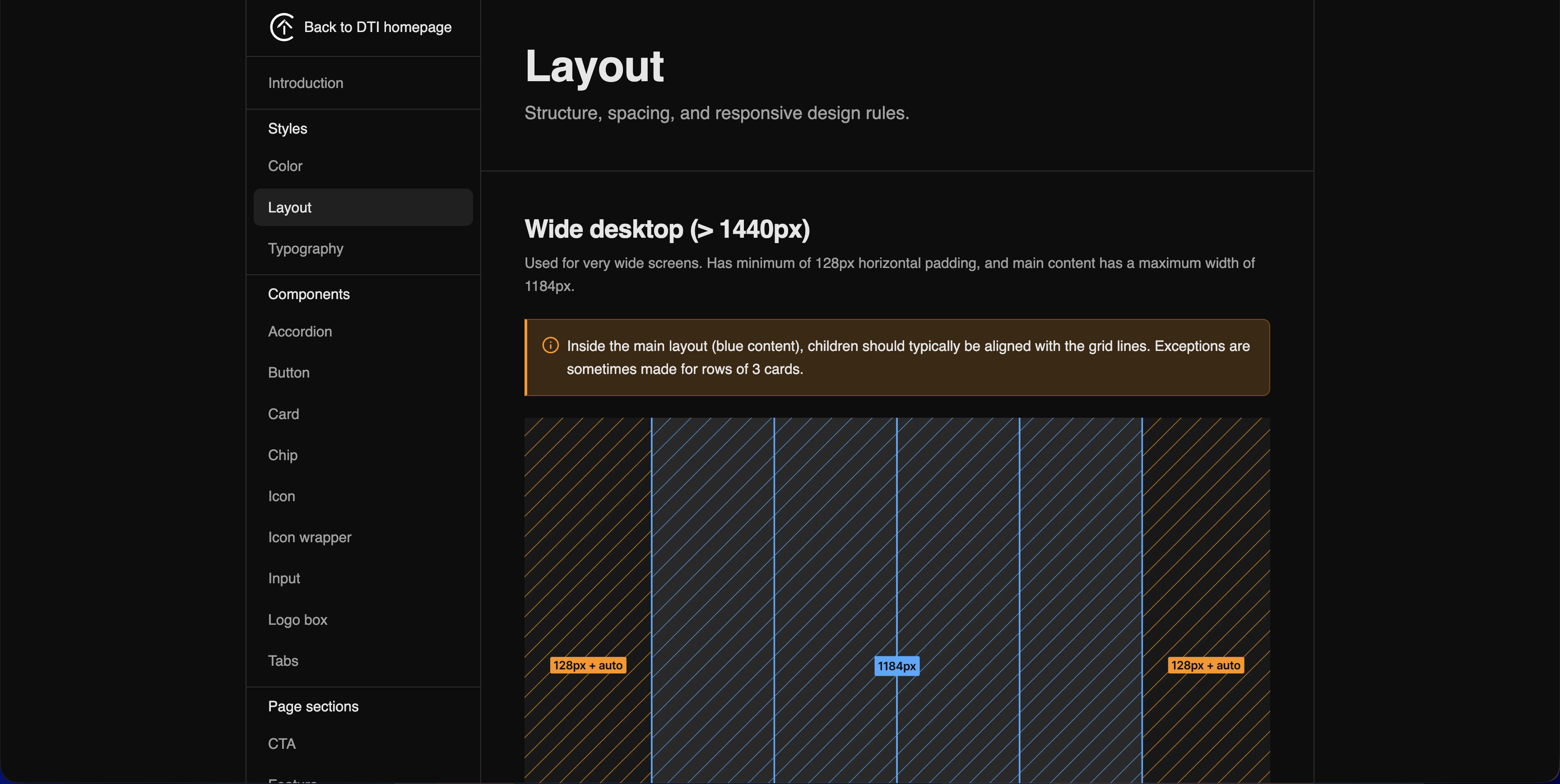 DTI design system layout utilities