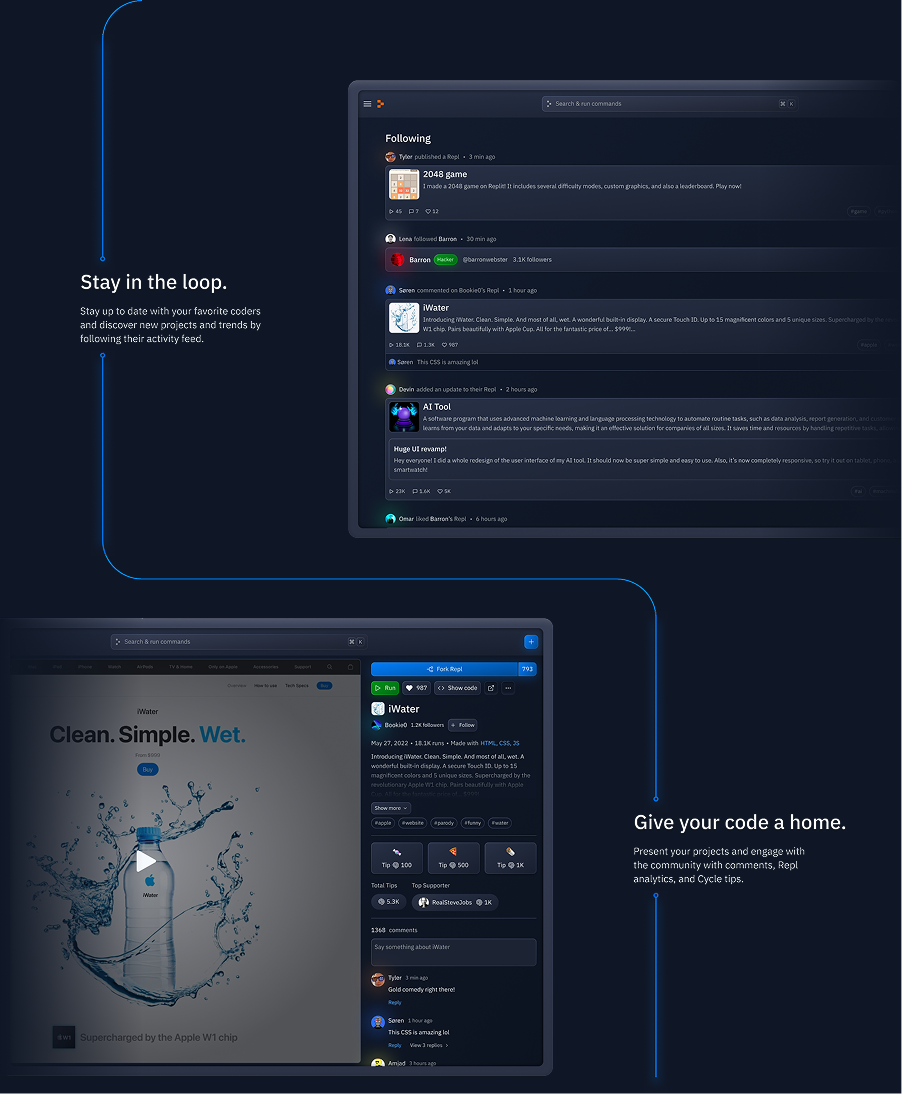 Replit community marketing page