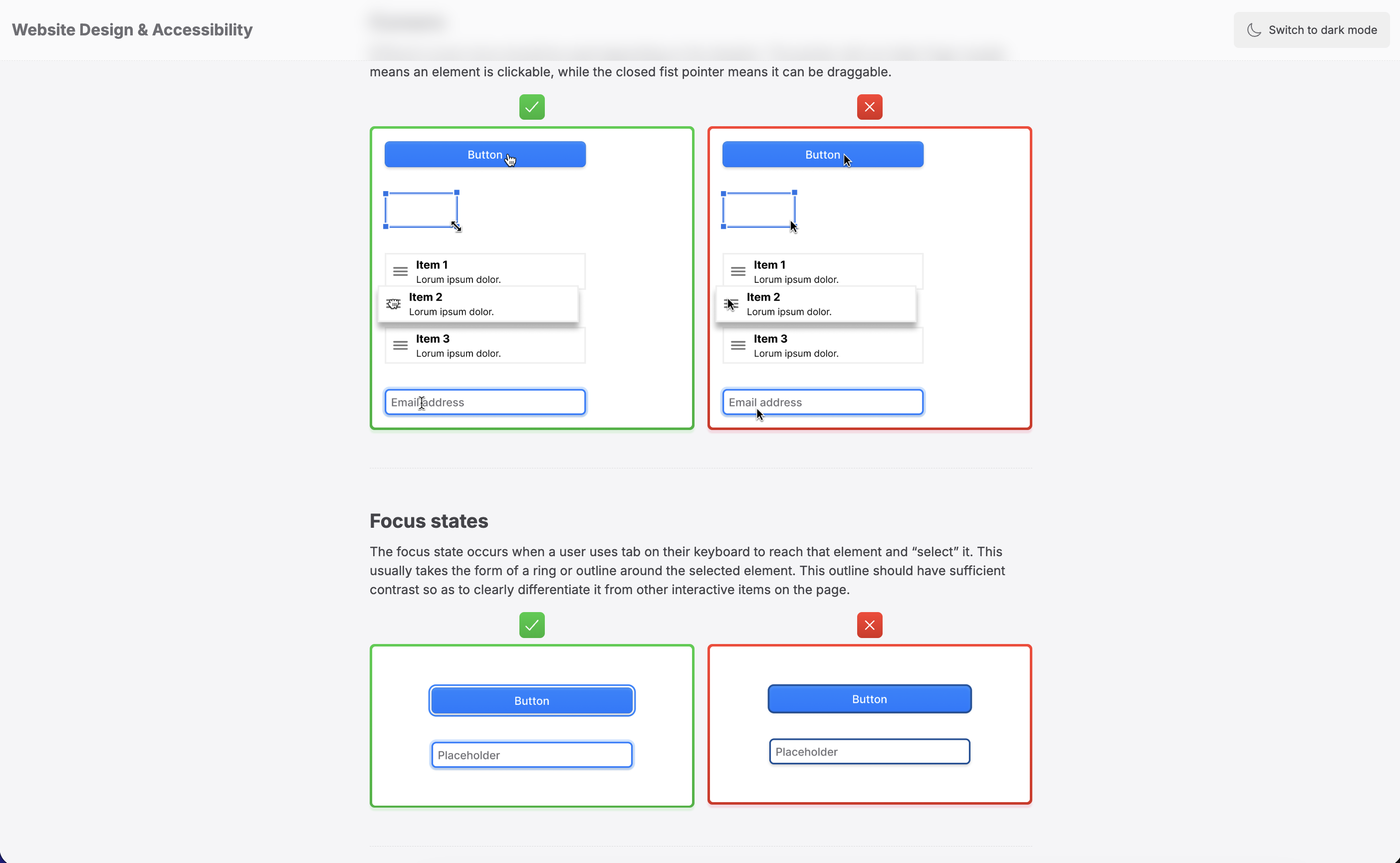 UI state guidelines