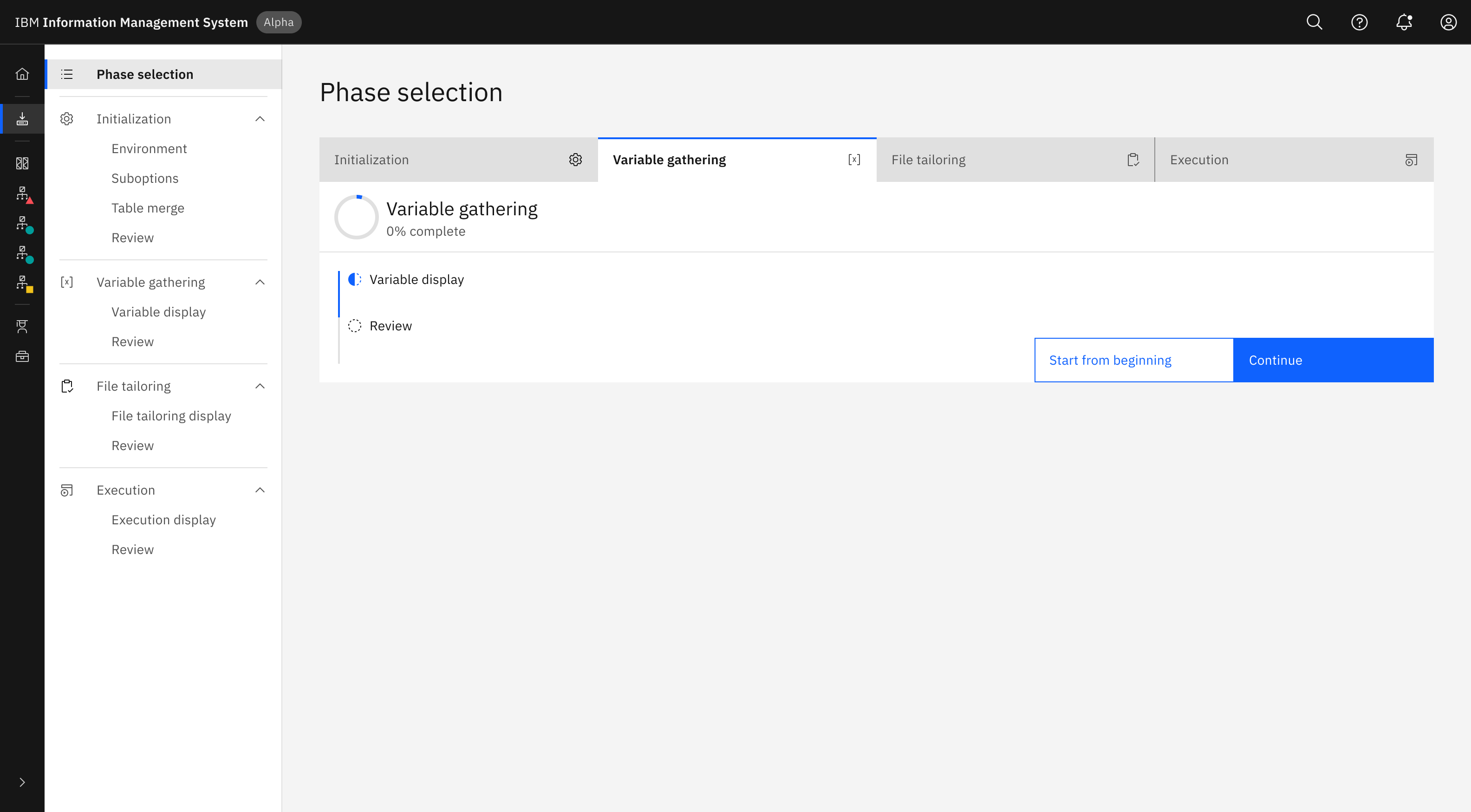 Redesigned phase navigation shown as tabs with a visual progress tracker