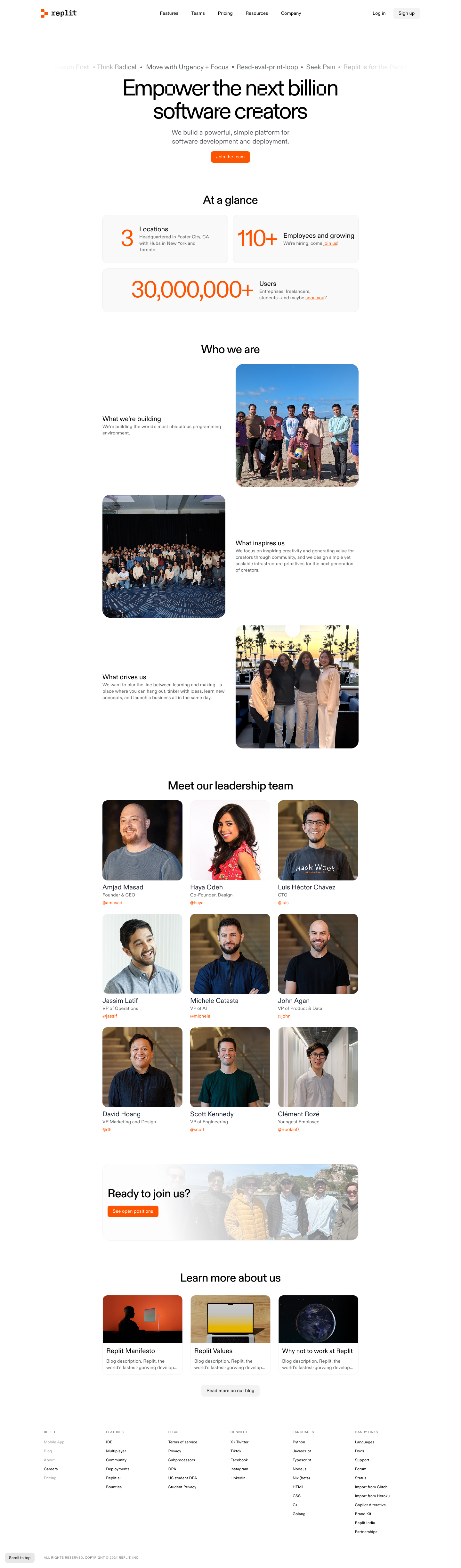 The full design of the About page